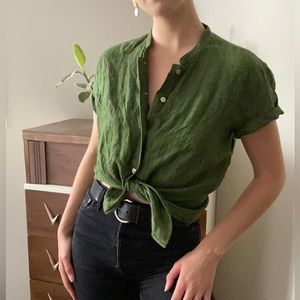 Vintage GAP Cropped linen button up